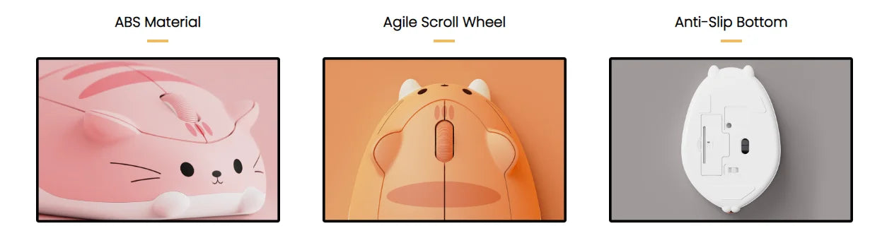 Akko Cat Theme Mouse 2.4GHz Bluetooth 3.0 / 5.0 Wireless Tri-mode Mouse for PC Laptop Computer Plug and Play