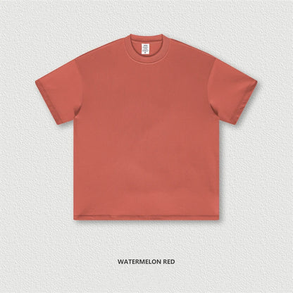 ZODF New 2025 Heavy Weight 305gsm Solid Cotton T Shirts For Men Unisex Summer Oversized Noshrink Basic T-Shirt Brand Tops HY0475