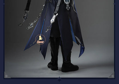 Genshin Impact Kyryll Chudomirovich Flins Cosplay Costume Wig Uniform Game Cos Outfit Halloween Party for Women Men Carnival Set