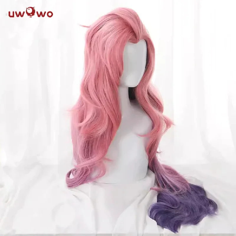 UWOWO Game LOL League of Legends Singerr Seraphine Cosplay Wig Pink Long Hair