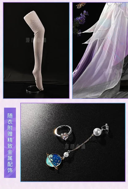 Honkai Star Rail Cyrene Cosplay Costume Wig Dress Headwear New Skin Outfit Elysia Amphoreus Carnival Halloween for Women Girls