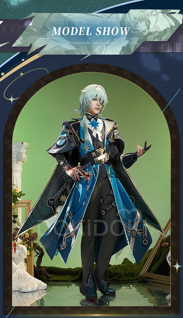 【Ready for Ship】 Anaxa Cosplay Costume Game Honkai: Star Rail DokiDoki-SR HSR Men Costume Anaxa Cosplay Wig Metal Accessory