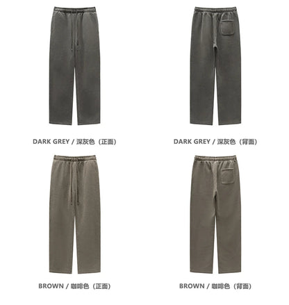 ZODF Retro 2025 Winter Washed Fleece Straight Pants For Men Unisex Loose 360gsm Knitted Warm Soft Trousers Brand Clothes HY0869