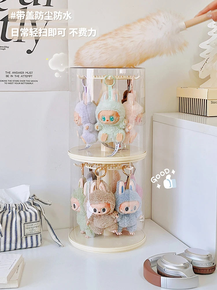 New Labu Pendant Display Box Rotating Transparent Labu Doll Handmade Blind Box Storage Display Stand Decorative Accessories