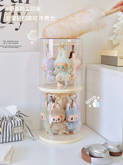 New Labu Pendant Display Box Rotating Transparent Labu Doll Handmade Blind Box Storage Display Stand Decorative Accessories