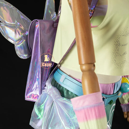 Path To Nowhere Poffy Cosplay Costume Wig Uniform Outfit Shorts Backpack Hat Necklace Halloween for Women Girls Festival Party