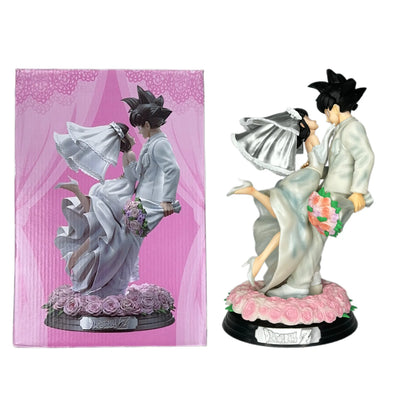 New Hot Dragon Ball Goku Wedding Statue Anime Figure Model Collectible Desktop Decoration Ornament Gifts For Couples