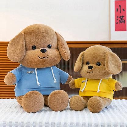 Kawaii Plush Dog Stuffed Animal Toy Hoodie Puppy Doll for Girls Soft Comforter Kids Birthday Christmas Gift Living Room Decor