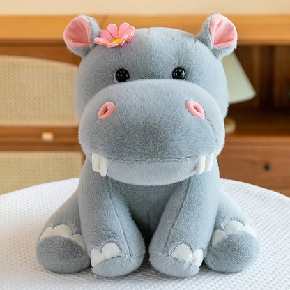 New 55cm Large Size Hippo Plush Toy Fluffty Kawaii Plushie Doll Simulation Hippo Doll Anime Cute Stuffed Animals Soft Plush Gift