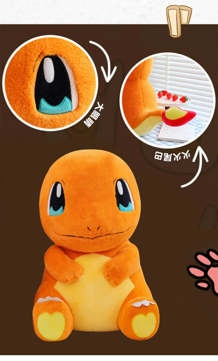 35-60CM Big Size Pokemon Charmander Plushies Squirtle Cartoon Anime Peluche Ornament Comfortable Soft Doll Children Toy Gift