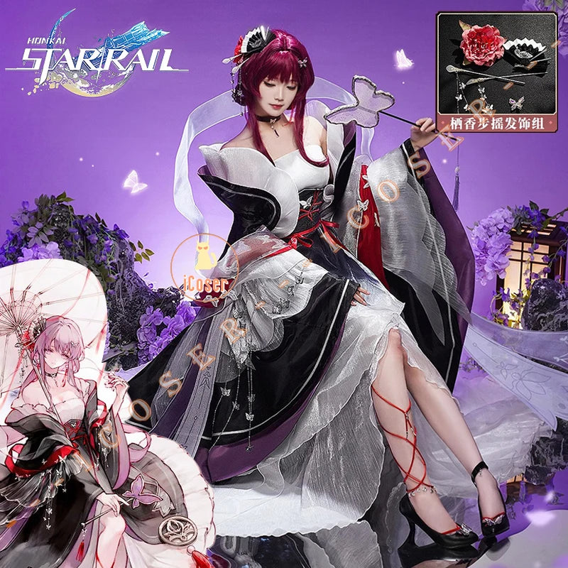 Honkai Star Rail Kafka Cosplay Costume Wig Uniform Headwear Stellaron Hunters Astral Express Halloween Party Women Grils Props
