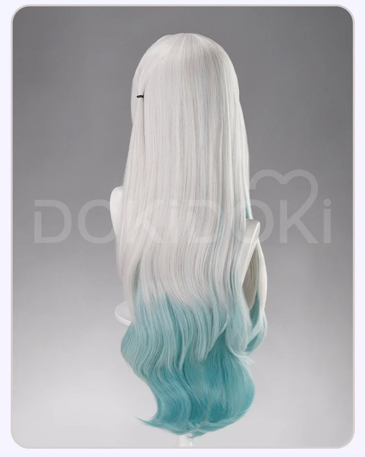 Firefly Wig Cosplay Game Honkai: Star Rail DokiDoki Women Silvery Blue Long Hair Firefly Cosplay Headdress Free Cap