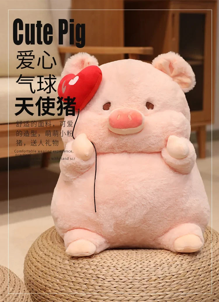 New 30-55cm Cute Cartoon Angel Pig Plush Toys Lovely Fat Piggy Stuffed Doll Red Heart for Girls Lovers Valentine's Day Gifts