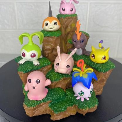 Cute Anime Digimon Adventure Figure Pyocomon Gabumon Koromon Mochimon Tokomon Plotmon Action Figures Pvc Model Toy Gift