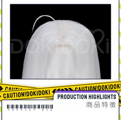 IN STOCK Seiko Ayase Wig Anime Dandadan Cosplay DokiDoki Halloween Grey Hair DAN DA DAN Seiko Glasses Ear Clips Patch Free Cap