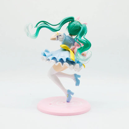 20cm/7.87in Hatsune Miku Anime Figure Kawaii Fairy Tales Miku Action Figure Lollipop Girl Figurine PVC Collection Model Doll Toy