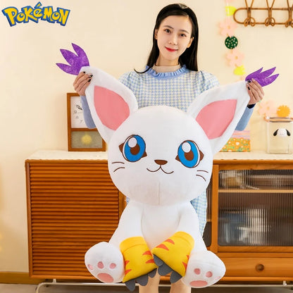40-80CM Large Big Size Gatomon Plushies Tailmon Peluche Cartoon Anime Plush Comfortable Soft Doll Children's Ornament Toy Gifts