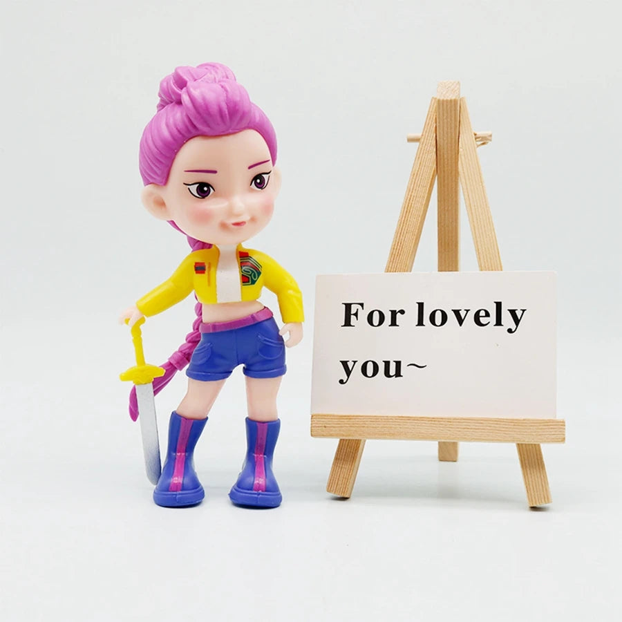 15.5cm KPop Demon Hunters Anime Figure Cartoon Cute Rumi Action Figure Kawaii Mira/Zoey Figurine PVC Collection Model Doll Toys