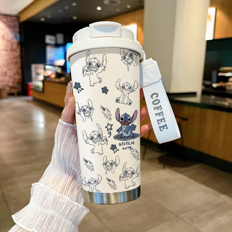 Disney Cup Anime Lilo & Stitch Water Bottle Water Cup Student Kid Anime Stitch Insulated Cup Stainless Steel Drinking Cups Gifts