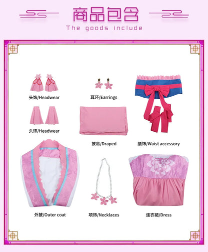 Anime The Apothecary Diaries Lishu Cosplay Costume Wig Dress Earrings Headwear Hanfu Kusuriya No Hitorigoto for Women Girls Cos