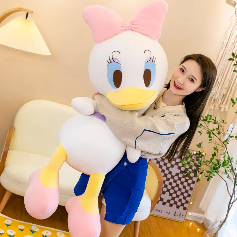 Disney Donald Duck Daisy Giant Plush Dolls Hot Toys Kawaii Soft Pillow Stuffed Animal Couple Dolls Birthday Xmas Gifts for Kids