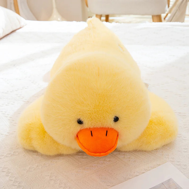 30-60cm Fluffy Large Sleep Pillow Super Soft Duck Plush Toy Cozy Lying Stuffed Animal Yellow Duck Plushies Hug Pillow Cushion