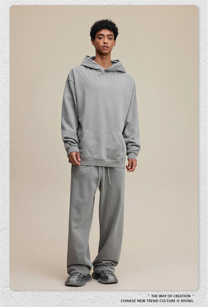 ZODF Retro Heavy Weight 480gsm Cotton Hoodies For Man Unisex Oversized Washed Distressed Hooded Pullovers Brand Coats HY1115