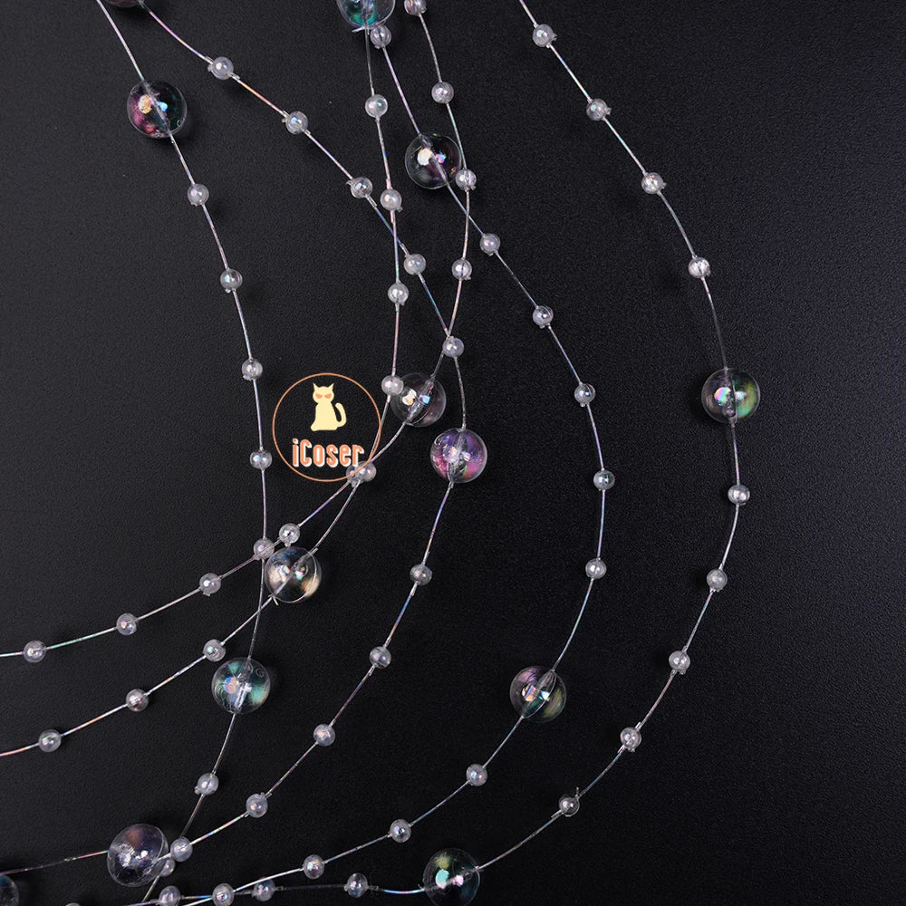 Wuthering Waves Phrolova Cosplay Costume Wig Dress White Spider Lily Layered Gown Headwear Halloween Party for Women Girls Props