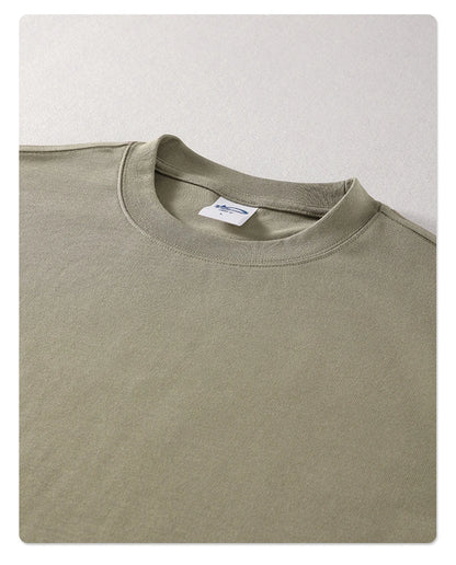 ZODF Summer Men 100% Cotton Solid Oversized Heavyweight 305gsm No-Shrink T-Shirt HY0165