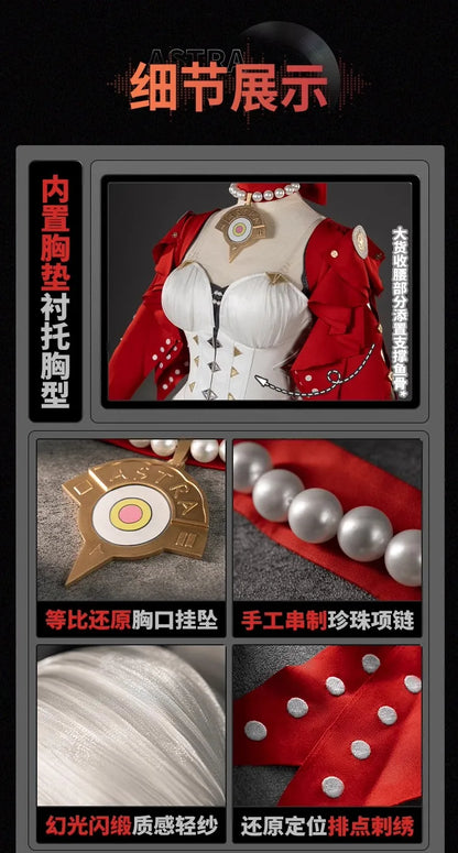 Astra Yao Cosplay Costume Wig Dress Zenless Zone Zero Uniform Headwear Earrings Stars of Lyra Halloween Party Women Girls Props