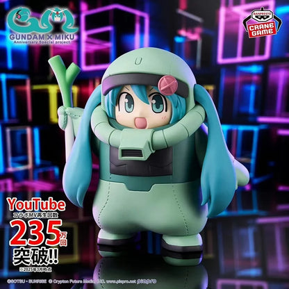 In Stock Banpresto Gundam 45Th Anniversary Hatsune Miku Ms 06F Zaku [Hatsune Miku Ver.pvc 15Cm Anime Action Figures Model Toys
