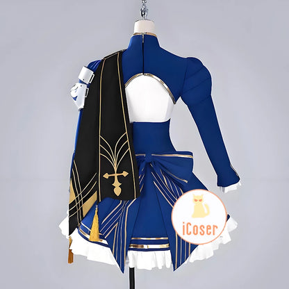 Fate Saber Cosplay Costume Wig Honkai Star Rail Dress Uniform Headwear Halloween Party for Women Girls Role Play Props Carnival