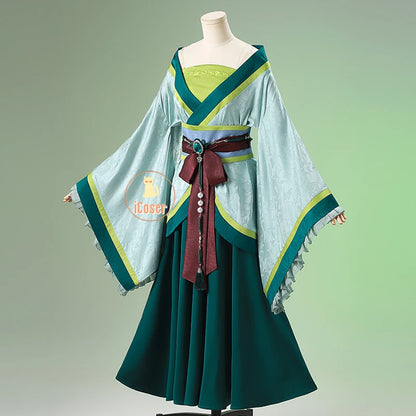 Anime The Apothecary Diaries Maomao Cosplay Costume La Clan Princess Green Dress Earrings Halloween Party for Women Girls iCoser