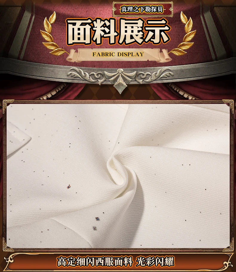 Identity V Prospector Cosplay Costume Wig Norton Campbell Uniform Gambler in The Spotlight Halloween for Women Men Carnival Prop