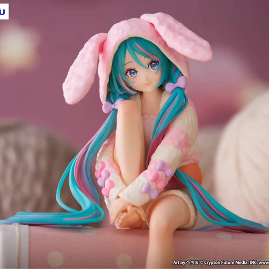 15CM Anime HATSUNE MIKU Figure Noodle Stopper Figure Rabbit Ear Pajamas Model Toy Japanese Dolls Aciton Figure Collection Gift