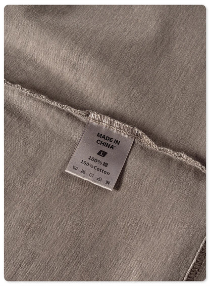 ZODF New Spring Summer 200gsm Washed Cotton T Shirts For Men Unisex Women Retro Casual Basic Solid T-Shirt Brand Tees HY0775