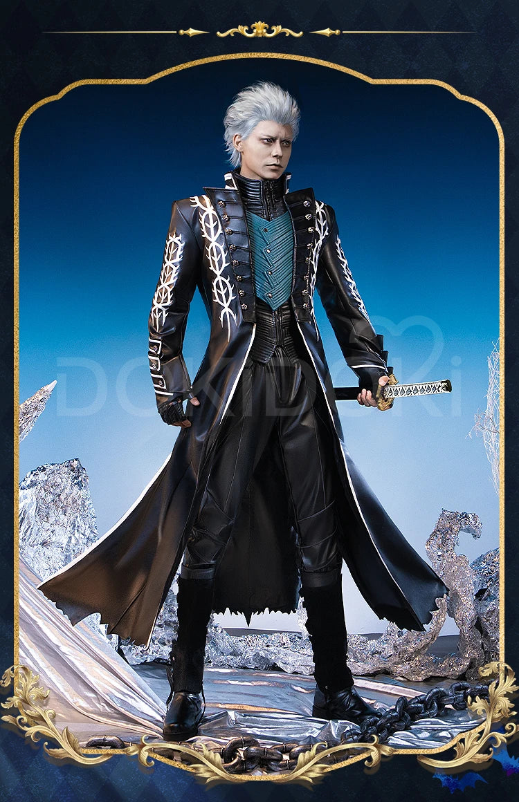IN STOCK Vergil Cosplay Cotsume Game Cosplay【S-3XL】DokiDoki-R Vergil Nelo Angel Slayer Men Halloween Plus size