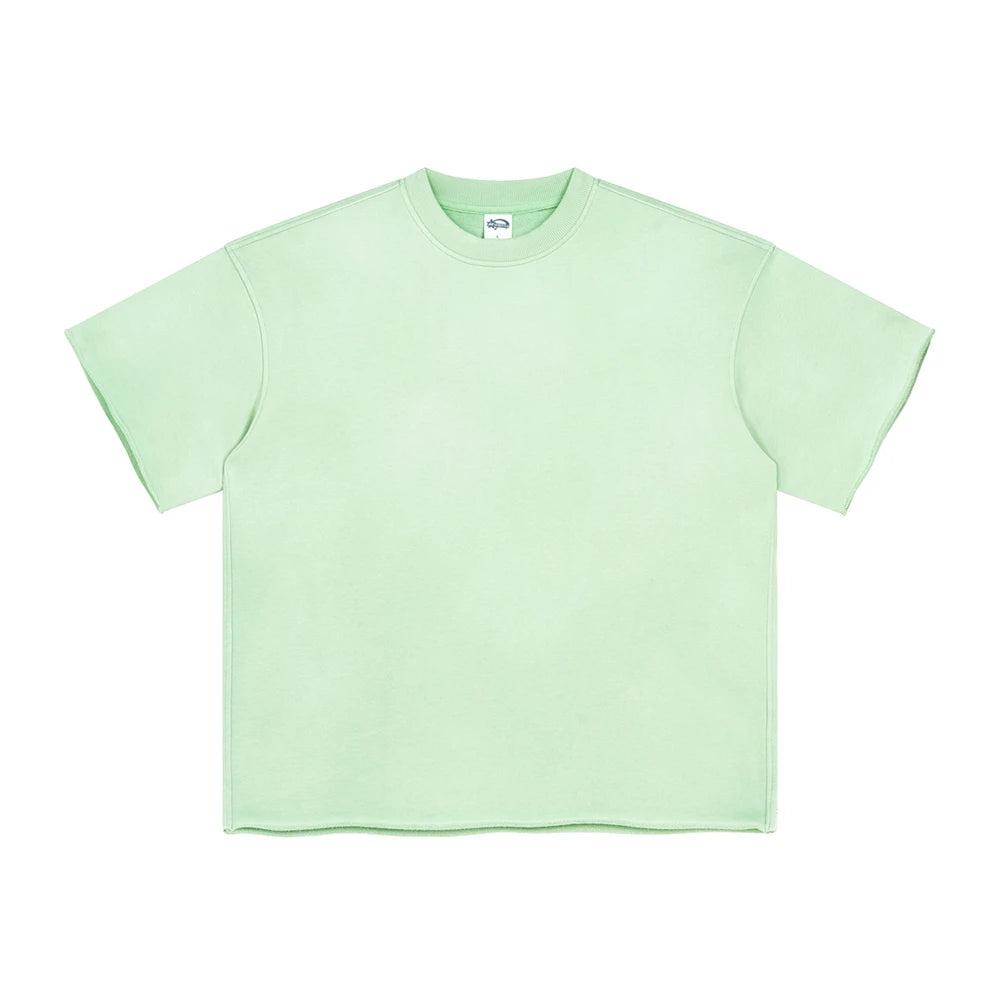 ZODF Spring Summer Men Washed Spray Dyeing T Shirts Unisex Heavy Weight Plush Distressed 360gsm T-Shirt Brand Tops HY0780