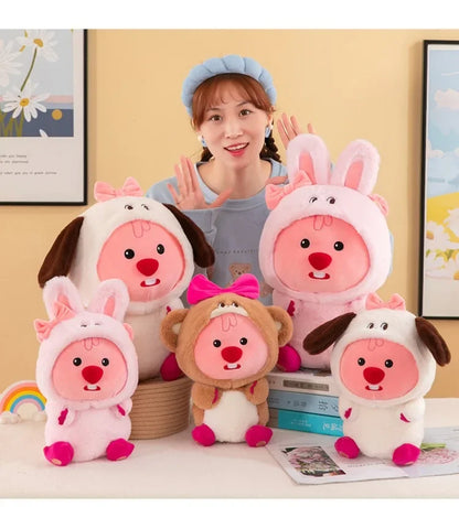33-60cm/ Kawaii Original Anime Cartoon Plush Toy Little Beaver Rock Animal Serie Cute Plush Doll Interior Decoration Kids Gift
