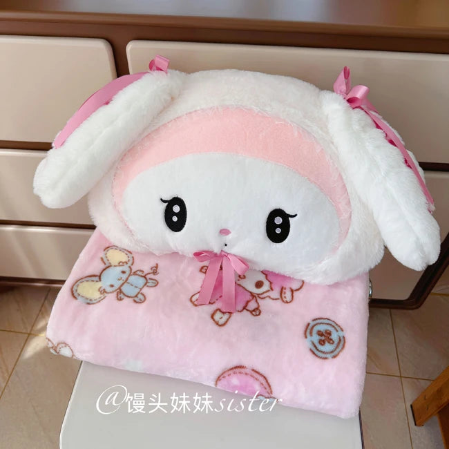 Sanrio Lolita My Melody Headrest Back Cushion Car Seat Belt Cover Stuffed Anime Kuromi Cuddly Pillow Plushies Xmas Gifts Girl
