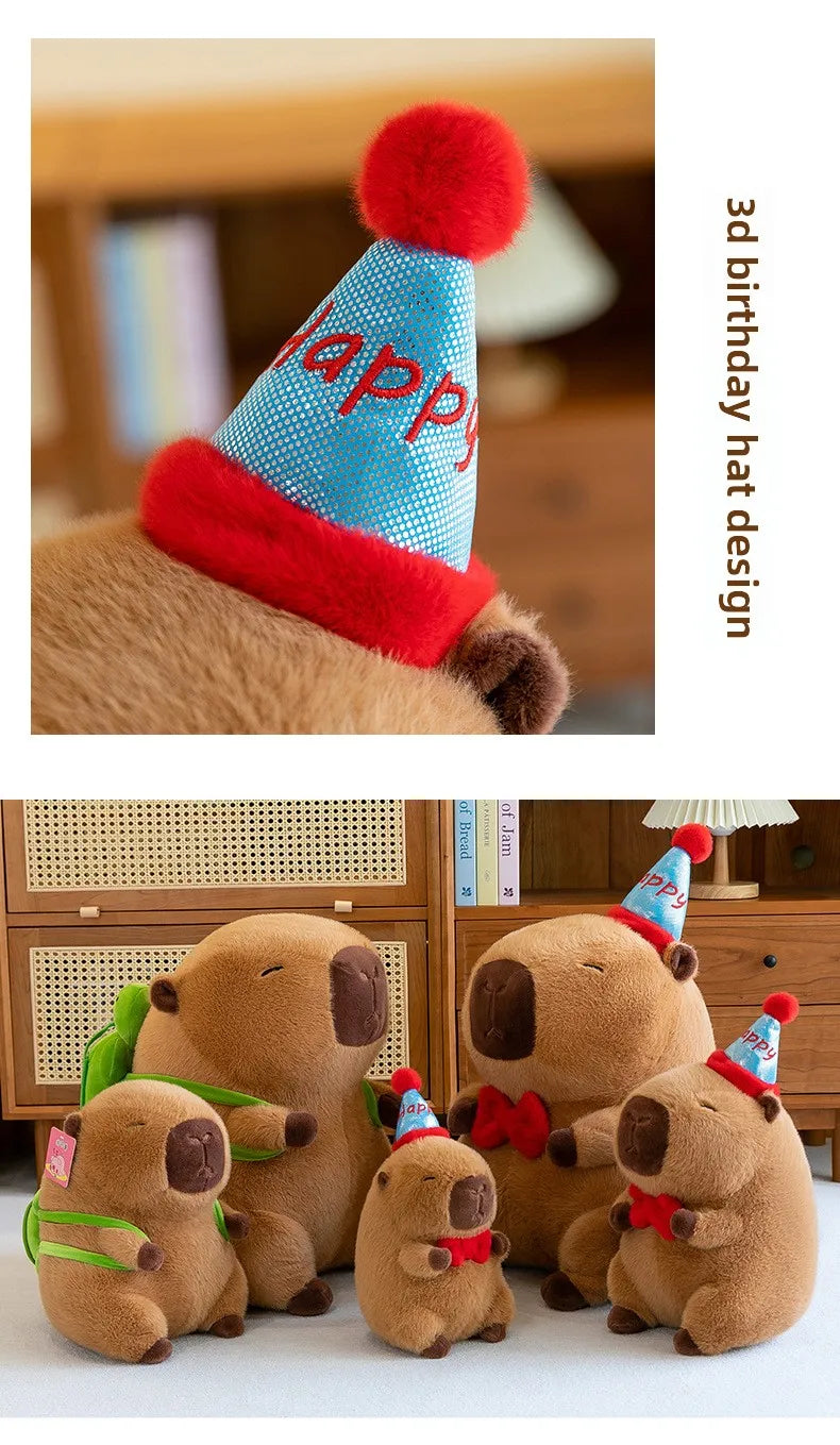 Cute Hat Dolphin Cloth Doll Plush Toy Capibala Backpack Turtle Room Decoration Sofa Cushion Girls Children's Day Gift Cloth Doll