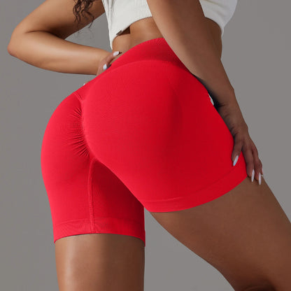 The Codex Summer V-Waist Peach Hip Lifting High Waist Seamless Yoga Shorts Tight Fitting Three Part Running Pants Speed