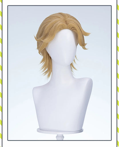 IN STOCK Jimmy Curly Wig Game Mouthwashing Cosplay DokiDoki Men 35cm Short Hair Jimmy Cosplay Free Wig Cap