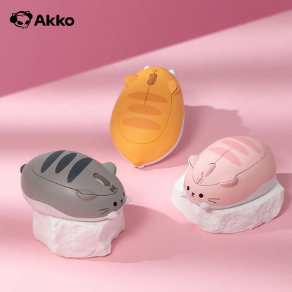 Akko Cat Theme Mouse 2.4GHz Bluetooth 3.0 / 5.0 Wireless Tri-mode Mouse for PC Laptop Computer Plug and Play