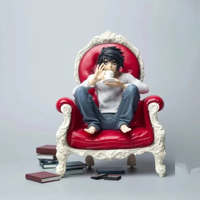 Death Note Gk L Sitting Pose Statue Figure - Cute & Adorable Style, Room & Desk Decoration, Boxed Collectible, Perfect Gift
