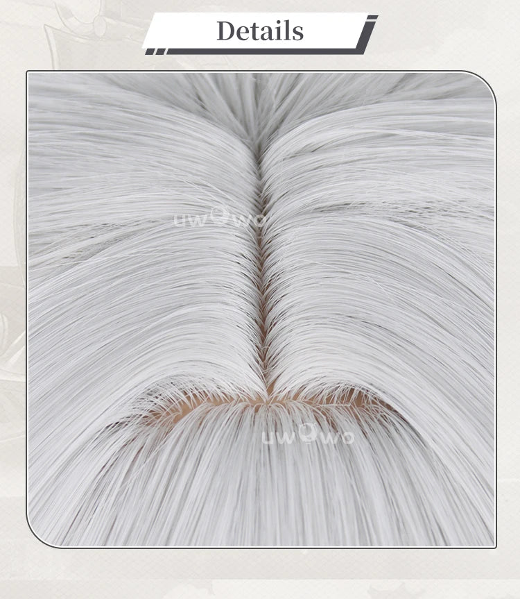 UWOWO Honkai Star Rail Firefly Cosplay Wig Long hair Grey Blue 60CM Hair Wig