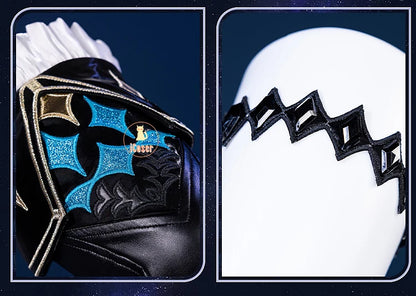 Honkai Star Rail Cerydra Cosplay Costume Wig Dress Uniform Crown Headwear Festival Halloween Party for Women Girls Carnival Prop