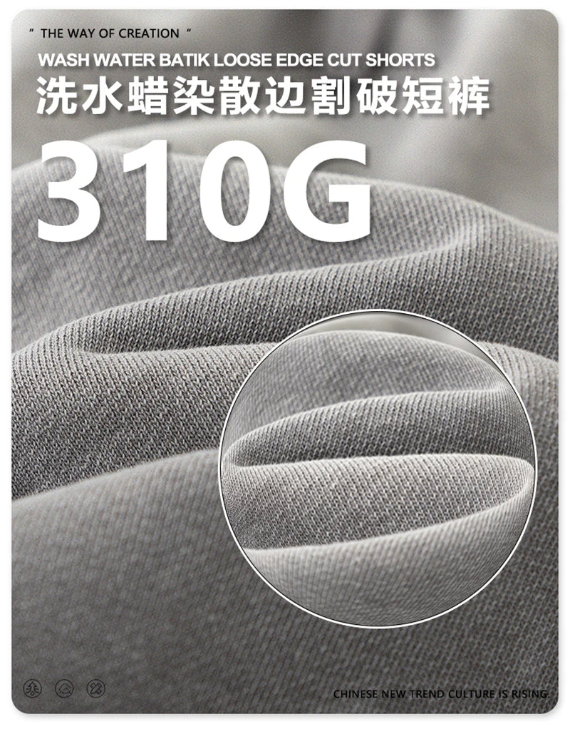 ZODF 2025 Men Summer Heavy Weight Washed 330gsm Cotton T-shirt Unisex High Street Distressed Holes Oversized T Shirts Tee HY0984