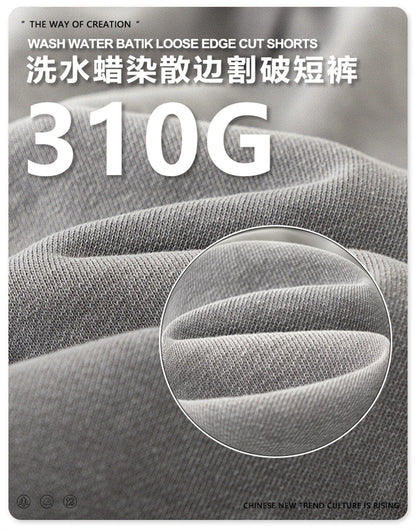 ZODF 2025 Men Summer Heavy Weight Washed 330gsm Cotton T-shirt Unisex High Street Distressed Holes Oversized T Shirts Tee HY0984