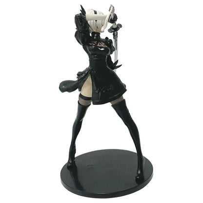 Hot 18CM Yorha 2B Black and White Series Anime Figure PVC Collectible Action Figures Model Doll Statuette Gift